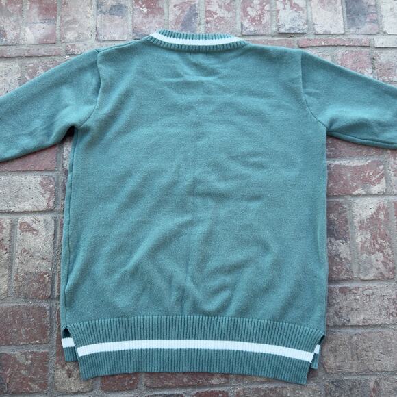 Fashion Nova Calstate Green Sweater V-Neck Cozy Size 1X - Picture 4 of 6